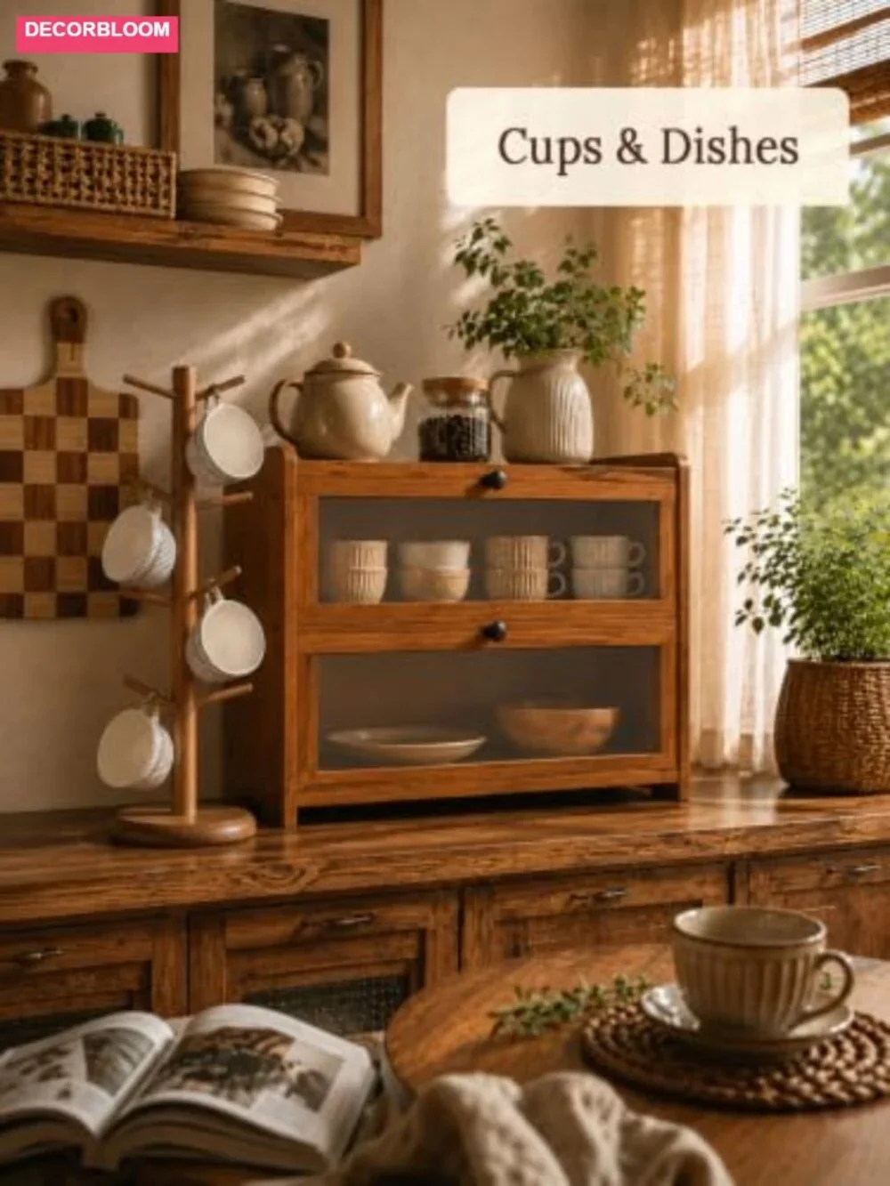 2 Tier Bamboo Bread Box with Clear Windows for Kitchen Countertop Storage